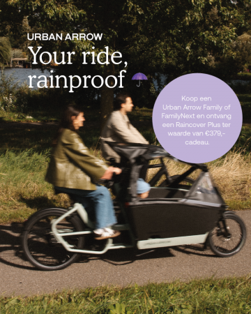 Urban Arrow Family bakfiets met Raincover Plus – gratis bij aankoop tijdens actie