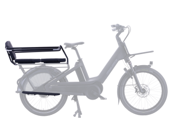 Breeze kinderveiligheid set op Urban Arrow Breeze met veiligheidsbeugel, voetenplanken, zitkussen en rugkussen