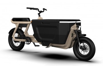 STOER CargoX elektrische bakfiets met buddyseat – kleur Desert Sand