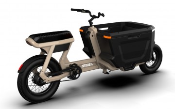 STOER CargoX elektrische bakfiets met buddyseat – kleur Desert Sand
