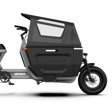 STOER CargoX regenhuif gemonteerd op bakfiets