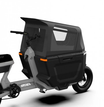 STOER CargoX regenhuif gemonteerd op bakfiets